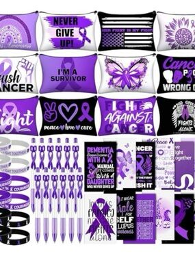 Purple Cancer Lupus Dementia Awareness Bulk Lot